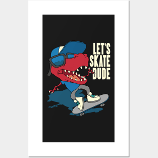 Red Dino Skate Posters and Art